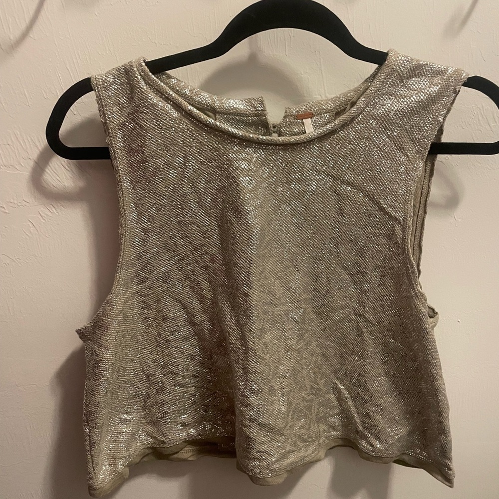 FP Metallic Leopard Crop Top